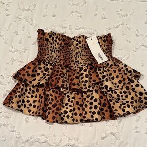 Janie and Jack Brown Leopard Print Skirt
